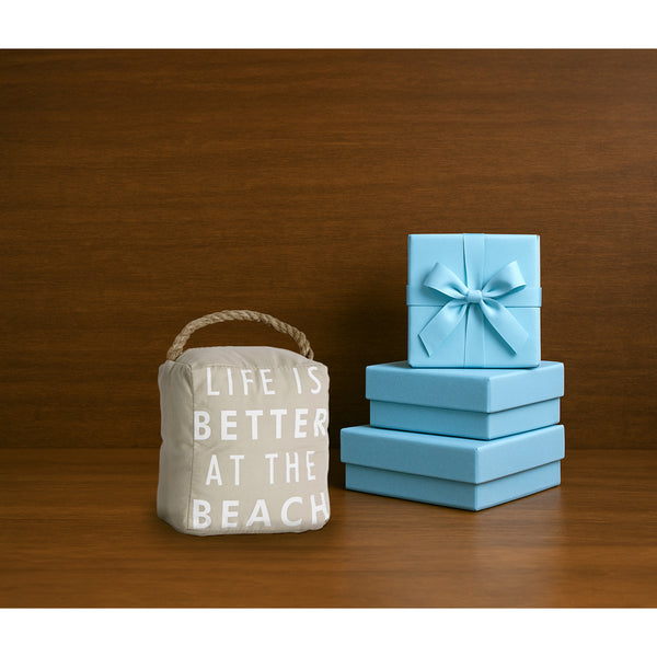 Pavilion Gift Company At The Beach 5" X 6" Tan Door Stopper
