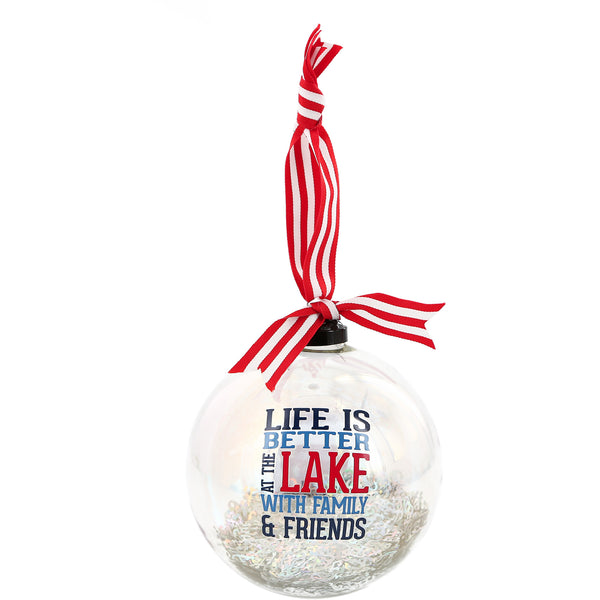 pavilion gift company At the Lake 4" Iridescent Glass Ornament