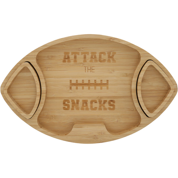 pavilion gift company Attack the Snacks Bamboo Serving Board with Dip Bowls
