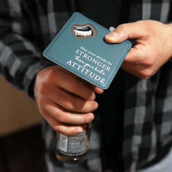 Pavilion Gift Company Attitude 4" X 4" Bottle Opener Coaster