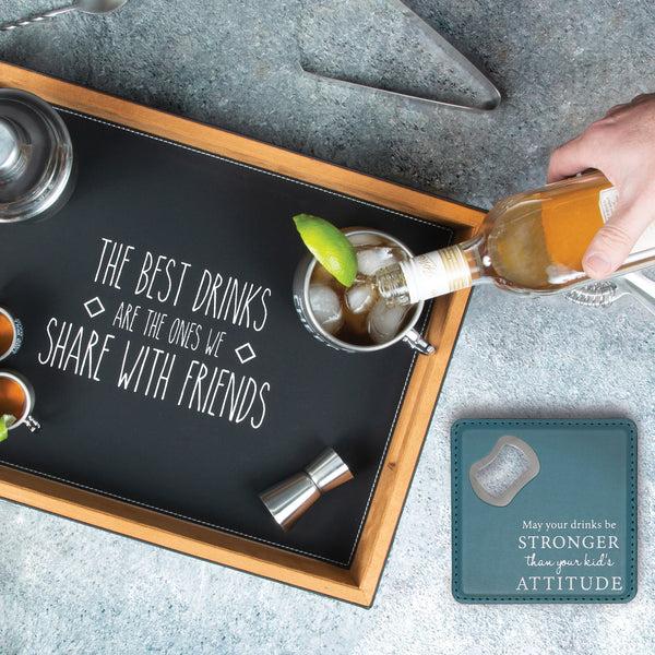 Pavilion Gift Company Attitude 4" X 4" Bottle Opener Coaster