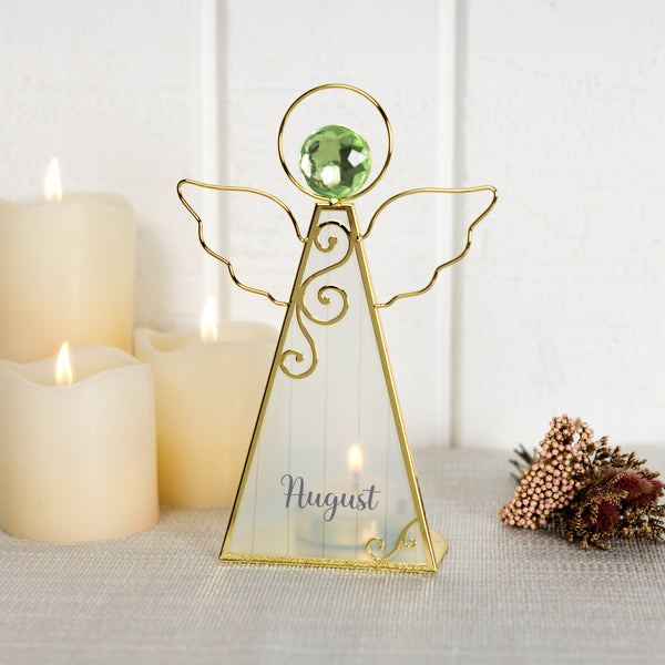 Pavilion Gift Company August 6.5" Monthly Angel Tea Light Holder