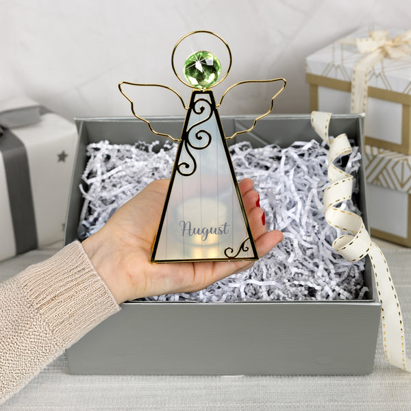 Pavilion Gift Company August 6.5" Monthly Angel Tea Light Holder