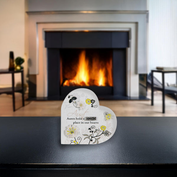 Pavilion Gift Company Aunt 3" Self-Standing Heart Plaque