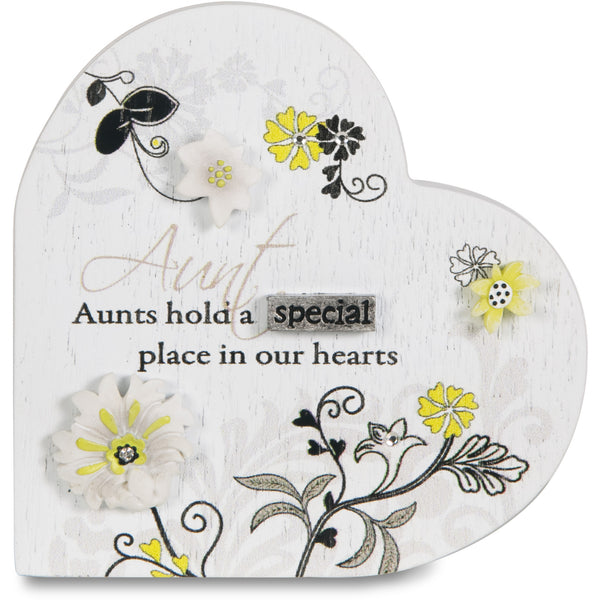 pavilion gift company Aunt 3" Self-Standing Heart Plaque