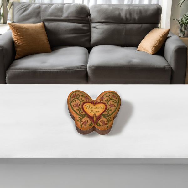 Pavilion Gift Company Aunt 3" X 3.75" Butterfly Keepsake Box