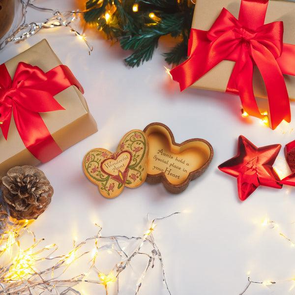 Pavilion Gift Company Aunt 3" X 3.75" Butterfly Keepsake Box