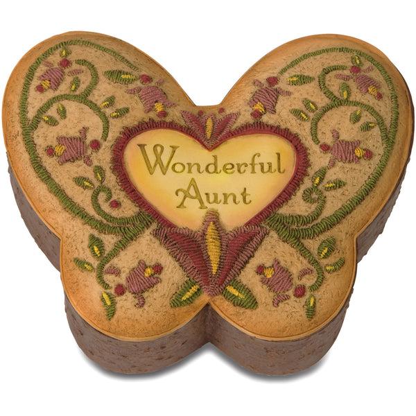pavilion gift company Aunt 3" x 3.75" Butterfly Keepsake Box