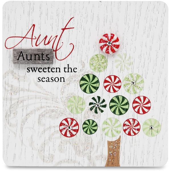 pavilion gift company Aunt 3" x 3" Self-Standing Plaque