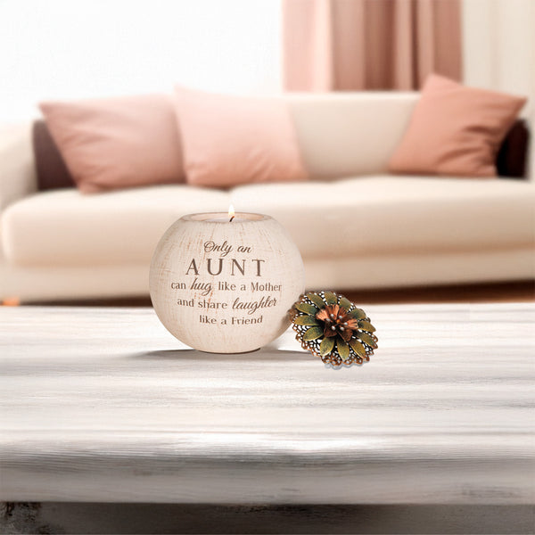 Pavilion Gift Company Aunt 4" Round Tealight Candle Holder