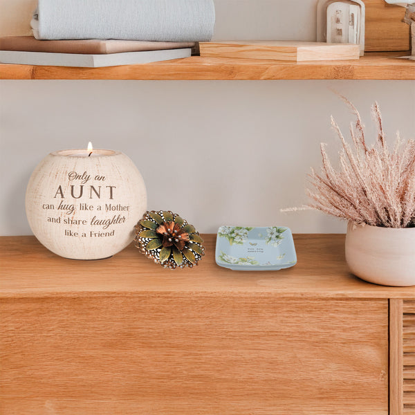 Pavilion Gift Company Aunt 4" Round Tealight Candle Holder