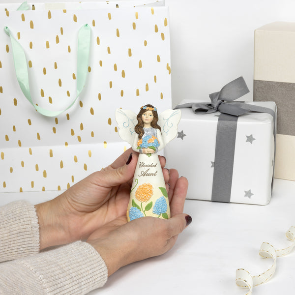 Pavilion Gift Company Aunt 5" Angel Holding Hydrangeas