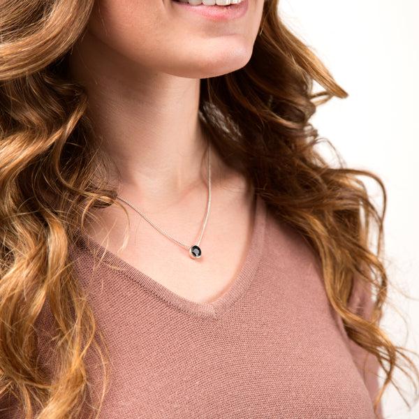 Pavilion Gift Company Aunt Jet 16"-17.5" Rhodium Necklace