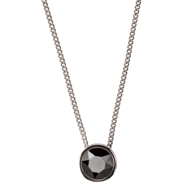 Pavilion Gift Company Aunt Jet 16"-17.5" Rhodium Necklace