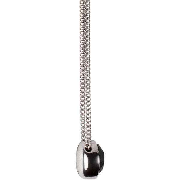 Pavilion Gift Company Aunt Jet 16"-17.5" Rhodium Necklace