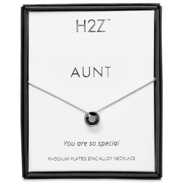pavilion gift company Aunt Jet 16"-17.5" Rhodium Necklace