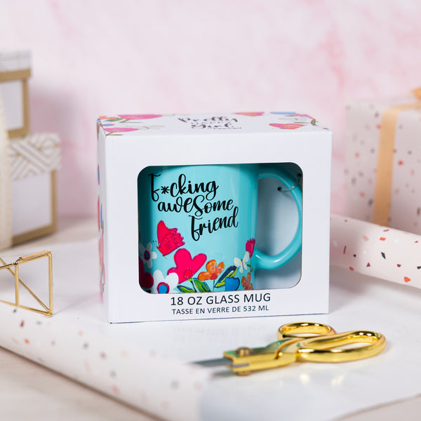 Pavilion Gift Company Awesome Friend 18 Oz Glass Mug