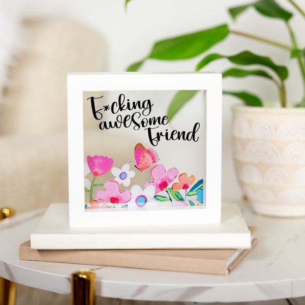 Pavilion Gift Company Awesome Friend 5" X 5" Framed Glass Plaque