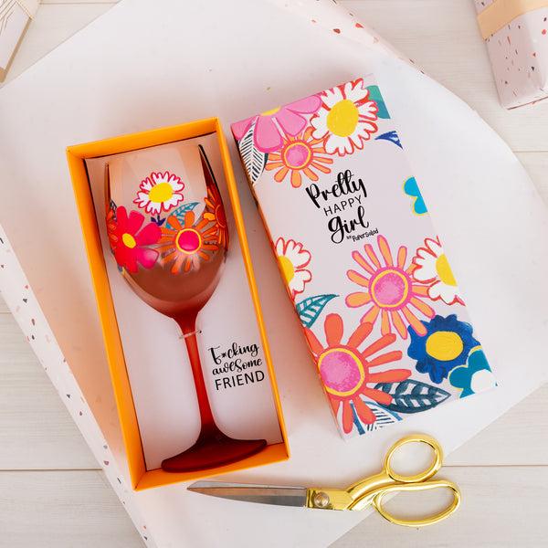 Pavilion Gift Company Awesome Friend Gift Boxed 18 Oz Wine Glass