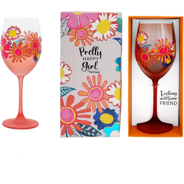 pavilion gift company Awesome Friend Gift Boxed 18 oz Wine Glass