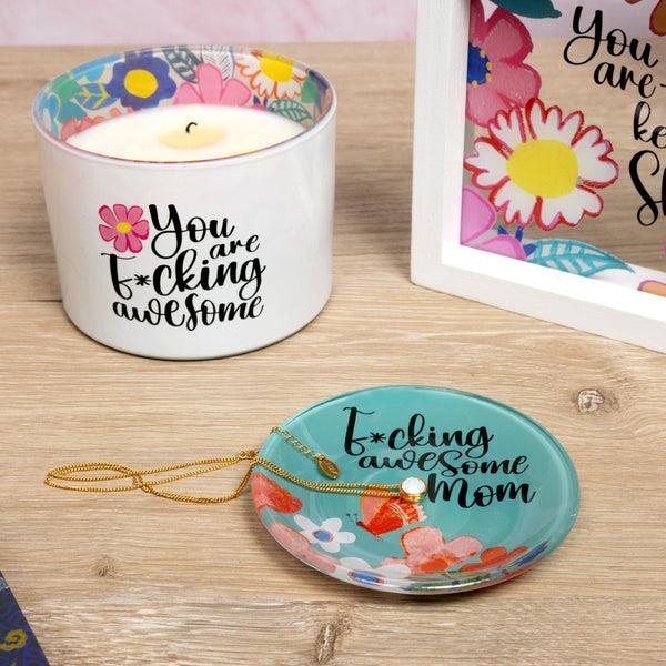 Pavilion Gift Company Awesome Mom 4" Glass Keepsake Dish