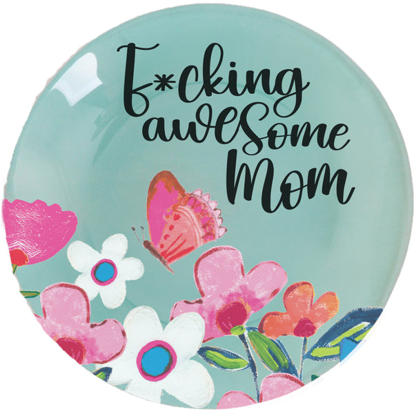 pavilion gift company Awesome Mom 4" Glass Keepsake Dish