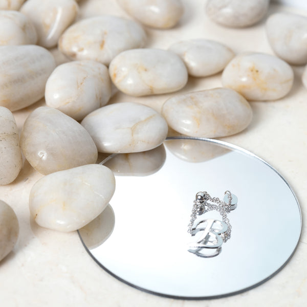 Pavilion Gift Company B Adjustable Rhodium Plated Monogram Ring