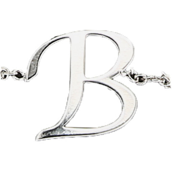 pavilion gift company B Adjustable Rhodium Plated Monogram Ring
