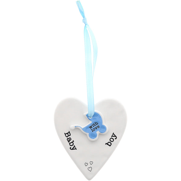pavilion gift company Baby Boy 3" Ceramic Keepsake Heart Plaque