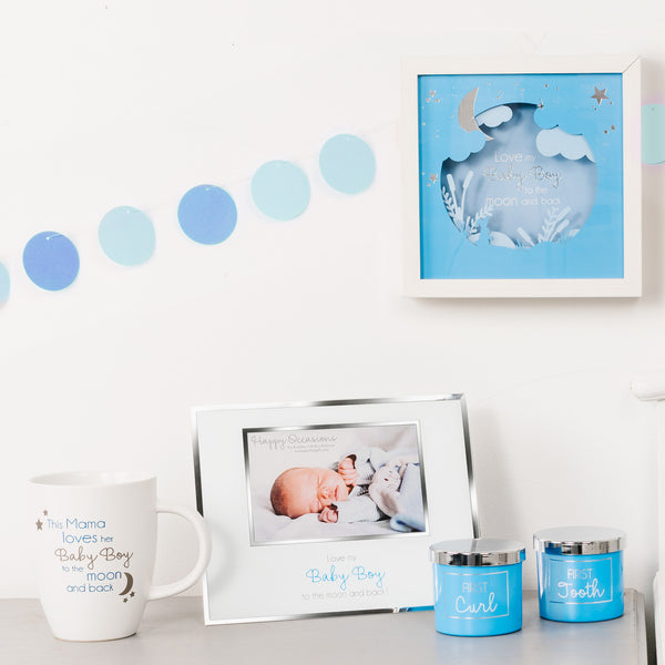 Pavilion Gift Company Baby Boy 7.75" Shadow Box Frame (Holds 4" X 4" Photo)