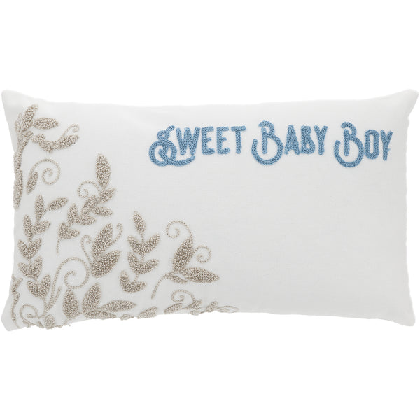 pavilion gift company Baby Boy Vines - 16" x 10" Punch Needle Embroidered Pillow