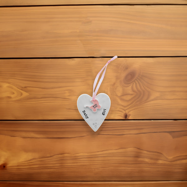 Pavilion Gift Company Baby Girl 3" Ceramic Keepsake Heart Plaque