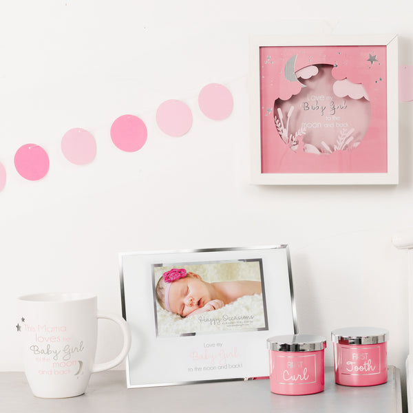Pavilion Gift Company Baby Girl 7.75" Shadow Box Frame (Holds 4" X 4" Photo)