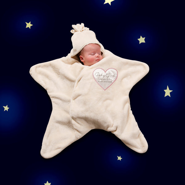 Pavilion Gift Company Baby Girl Star 26" X 28" Star Comfort Snuggler