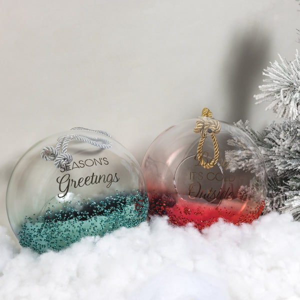Pavilion Gift Company Baby It's Cold 9.5" Ruby Beaded Glass Lantern