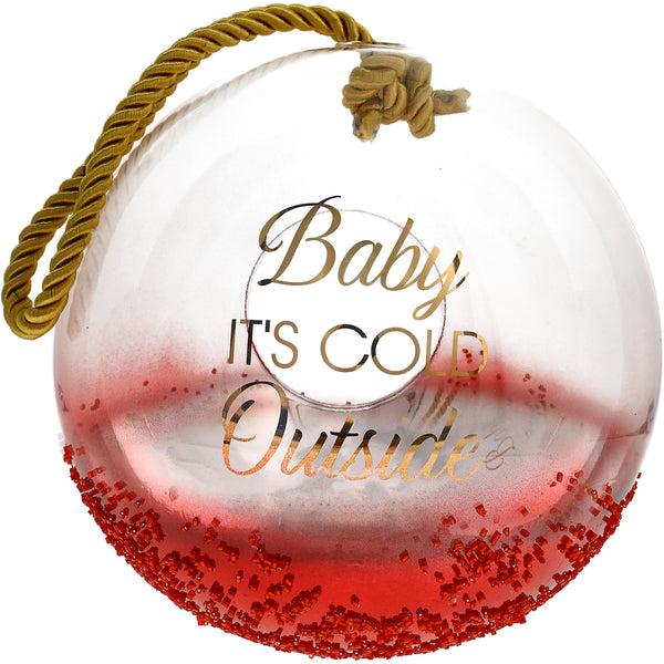 Pavilion Gift Company Baby It's Cold 9.5" Ruby Beaded Glass Lantern