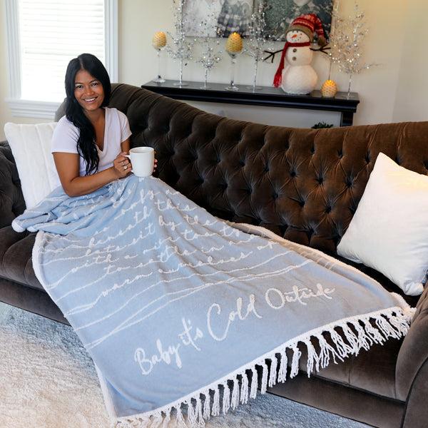 Pavilion Gift Company Baby It's Cold Outside 50" X 60" Inspirational Plush Blanket