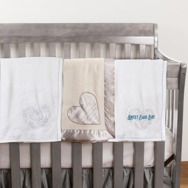 Pavilion Gift Company Baby Light Gray Vines 30" X 40" Royal Plush Blanket