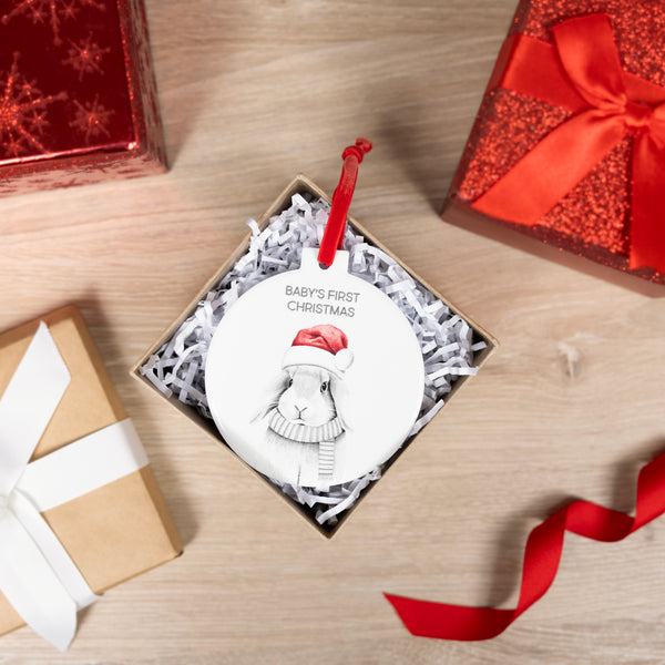 Pavilion Gift Company Baby's First Bunny - 4" Ceramic Ornament