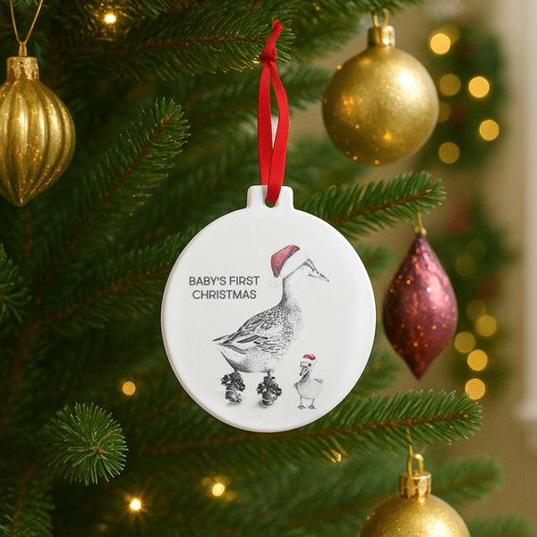 Pavilion Gift Company Baby's First Ducks - 4" Ceramic Ornament
