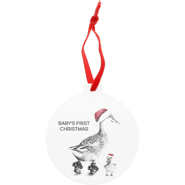 pavilion gift company Baby's First Ducks - 4" Ceramic Ornament