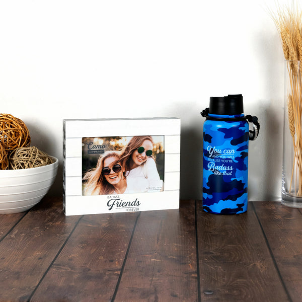Pavilion Gift Company Badass 32 Oz Stainless Steel Water Bottle With Paracord Survival Handle