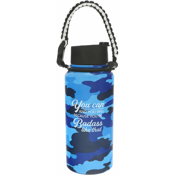 pavilion gift company Badass 32 oz Stainless Steel Water Bottle with Paracord Survival Handle