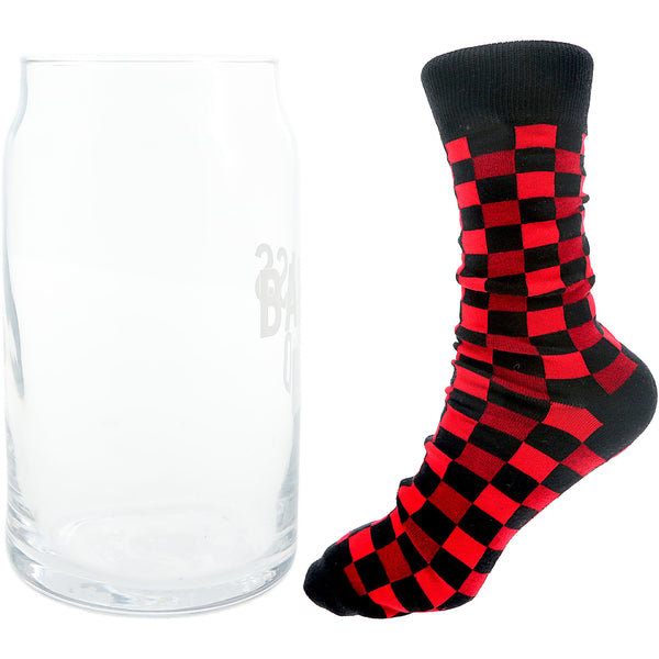 Pavilion Gift Company Badass Dad 16 Oz Beer Can Glass And Sock Set