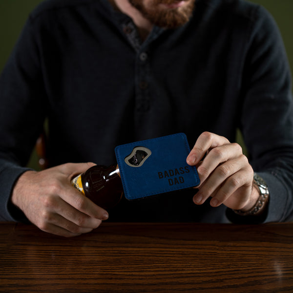 Pavilion Gift Company Badass Dad 4" X 4" Bottle Opener Coaster