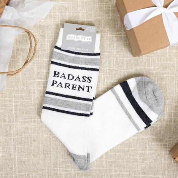 Pavilion Gift Company Badass Parent M/L Unisex Crew Sock