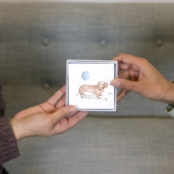 Pavilion Gift Company Balloon And Dog 4mm Sterling Silver Cubic Zirconia Stud Earrings