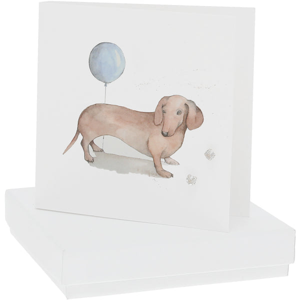 pavilion gift company Balloon and Dog 4mm Sterling Silver Cubic Zirconia Stud Earrings