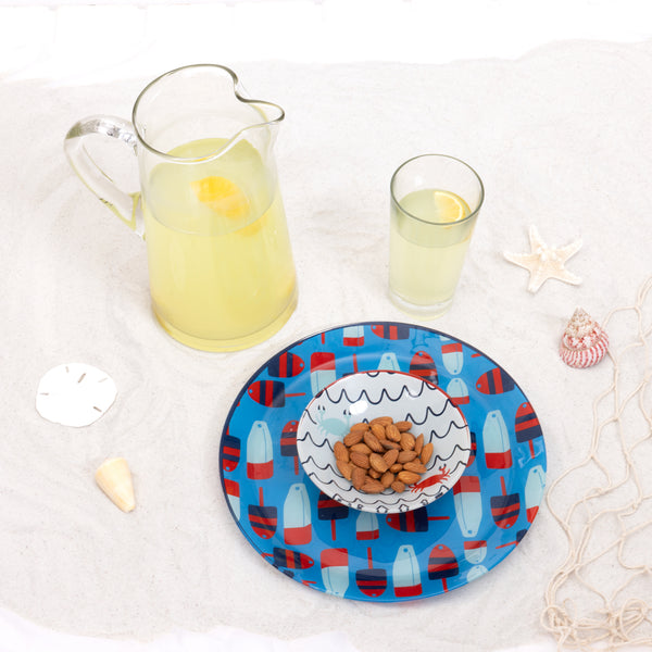 Pavilion Gift Company Beach 11.5" Glass Platter With Bowl