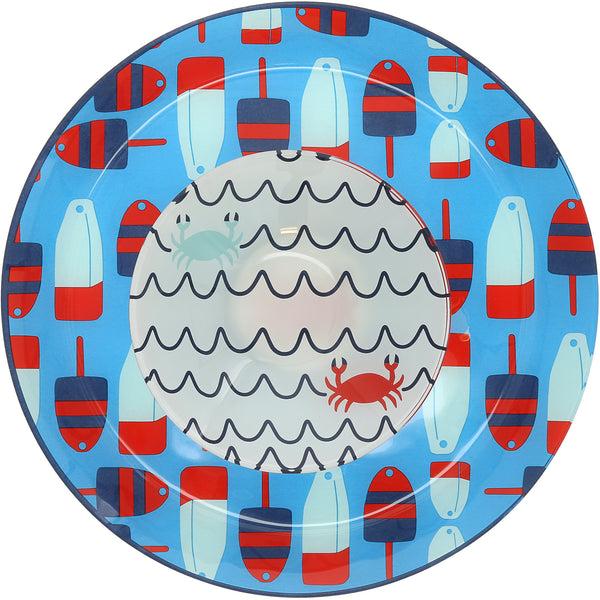 pavilion gift company Beach 11.5" Glass Platter with Bowl